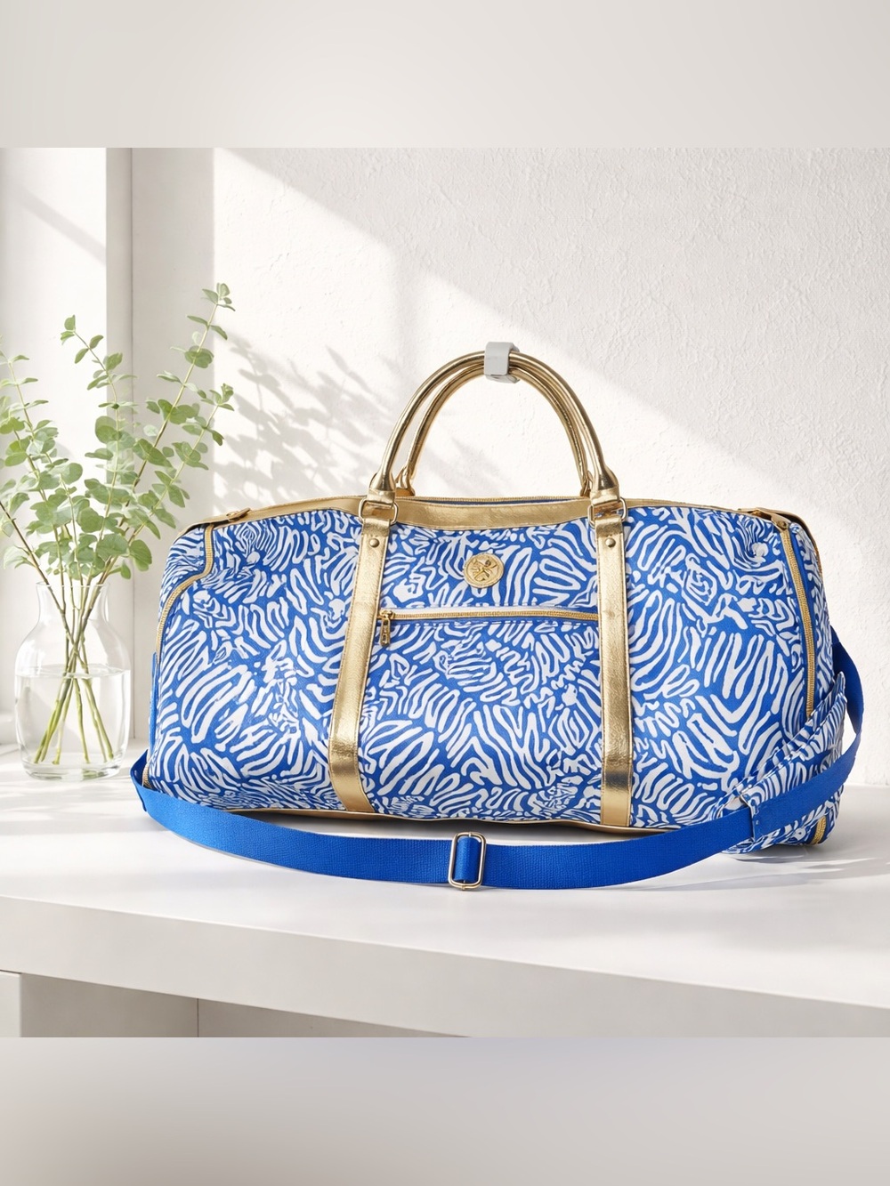 Lilly Pulitzer garment weekender bag & jewelry case Martinique blue zee Bebe NEW - Picture 3 of 14